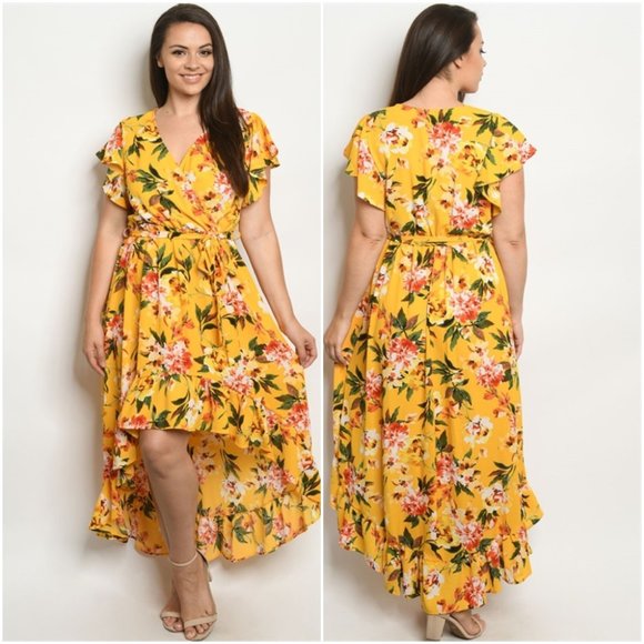 YELLOW FLORAL MAXI DRESS - Picture 2 of 11